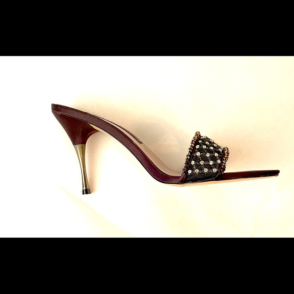 STEVEN by STEVE MADDEN black rhinestone and net heels - Picture 1 of 13